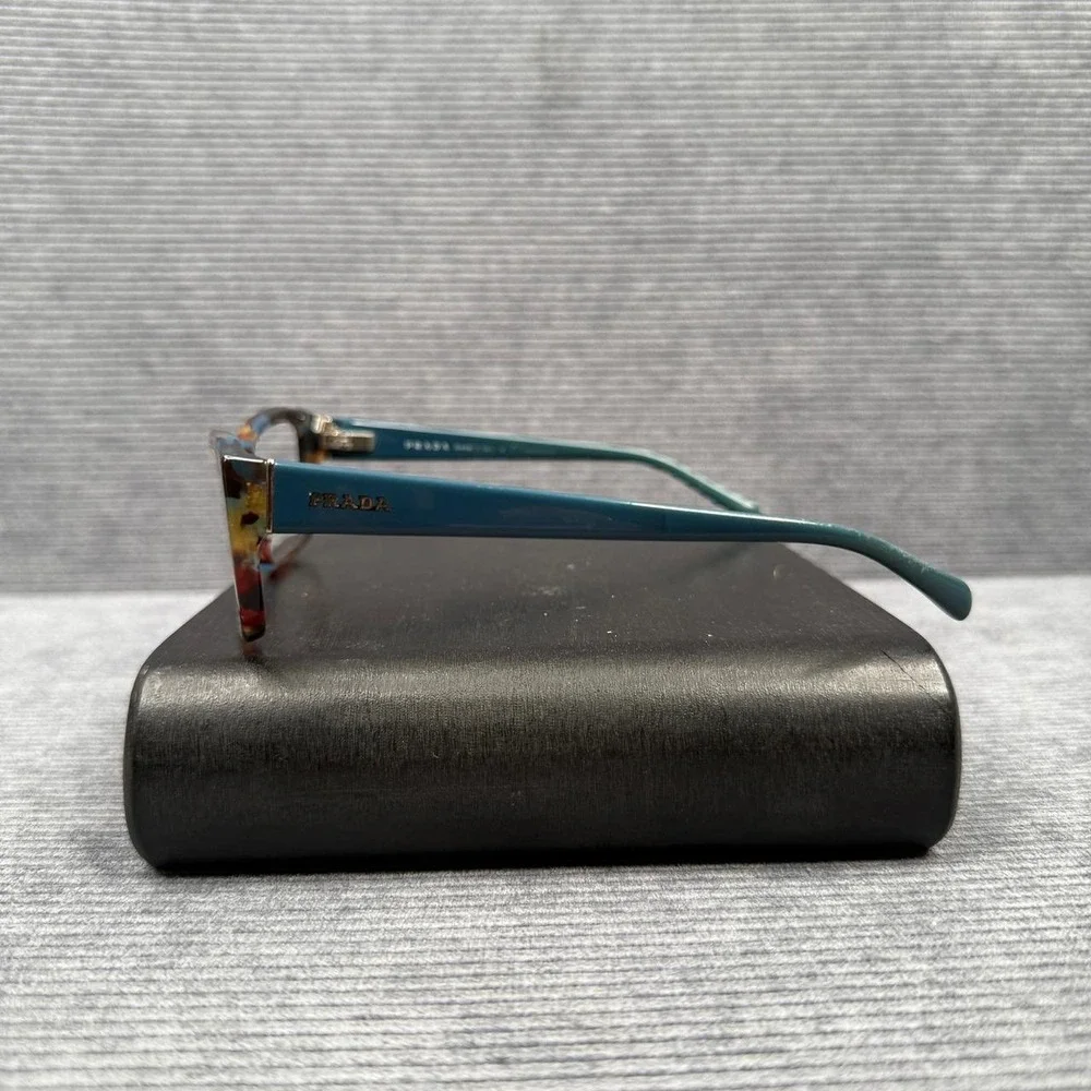 Prada NAG-1O1 Tortoise Teal Rectangular Eyeglasses Frames Italy BP30353232